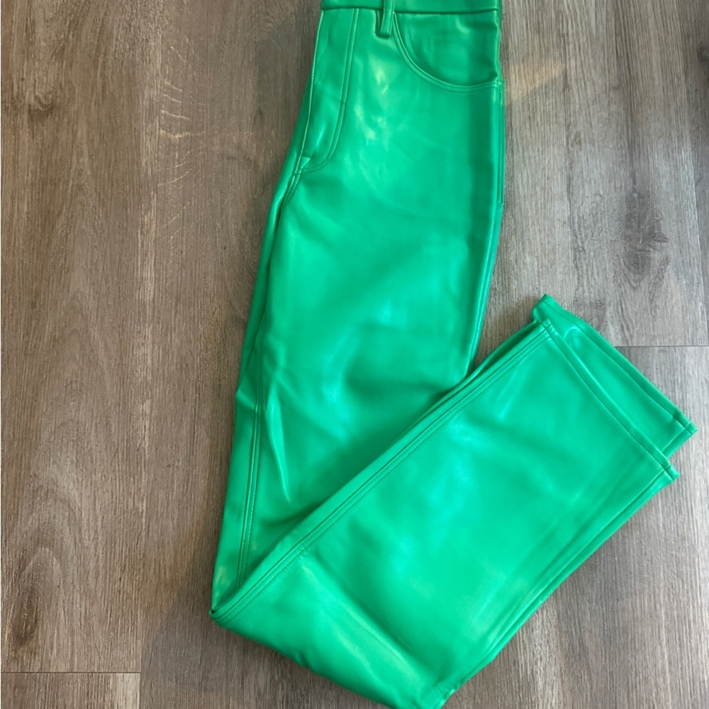 Good American Green Straight Leg Pants